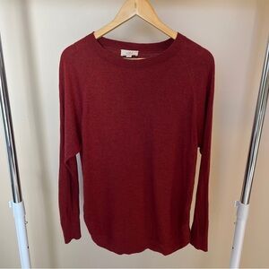 LOFT Women's Burgundy Crew Neck Sweater